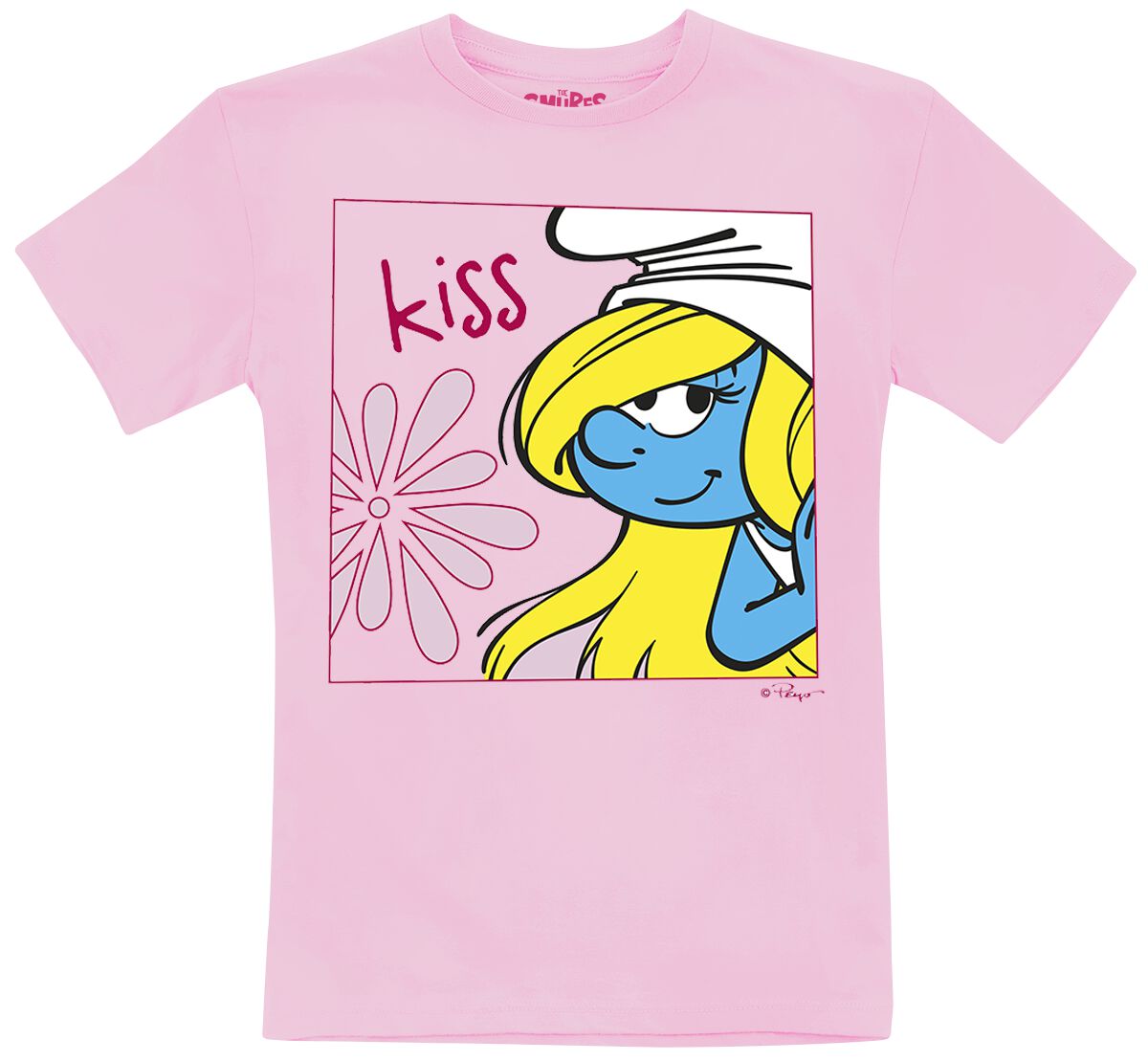 Image of Die Schlümpfe Kids - Kiss Kinder-Shirt rosa