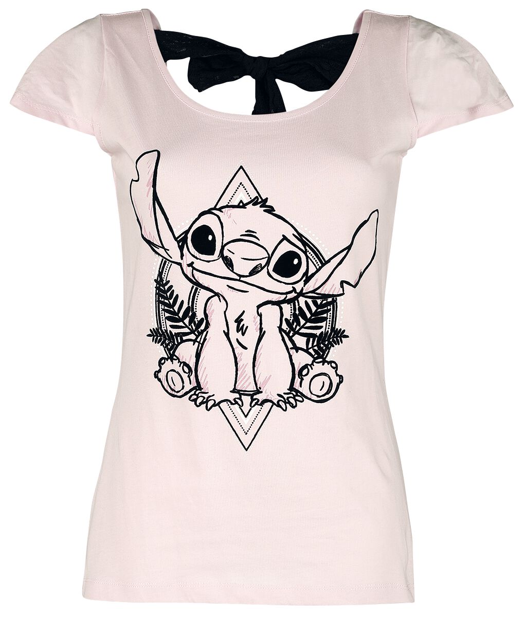 Levně Lilo & Stitch Stitch Dámské tričko světle růžová