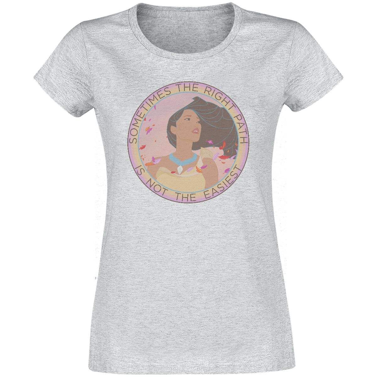Pocahontas The Right Path T-Shirt heather grey