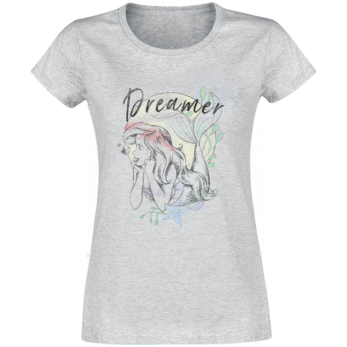 The Little Mermaid Dreamer T-Shirt heather grey