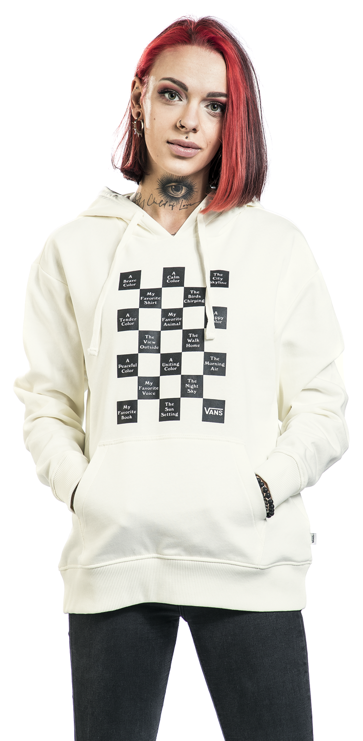 Vans Checkerboard 21 Hoodie Kapuzenpullover altweiß
