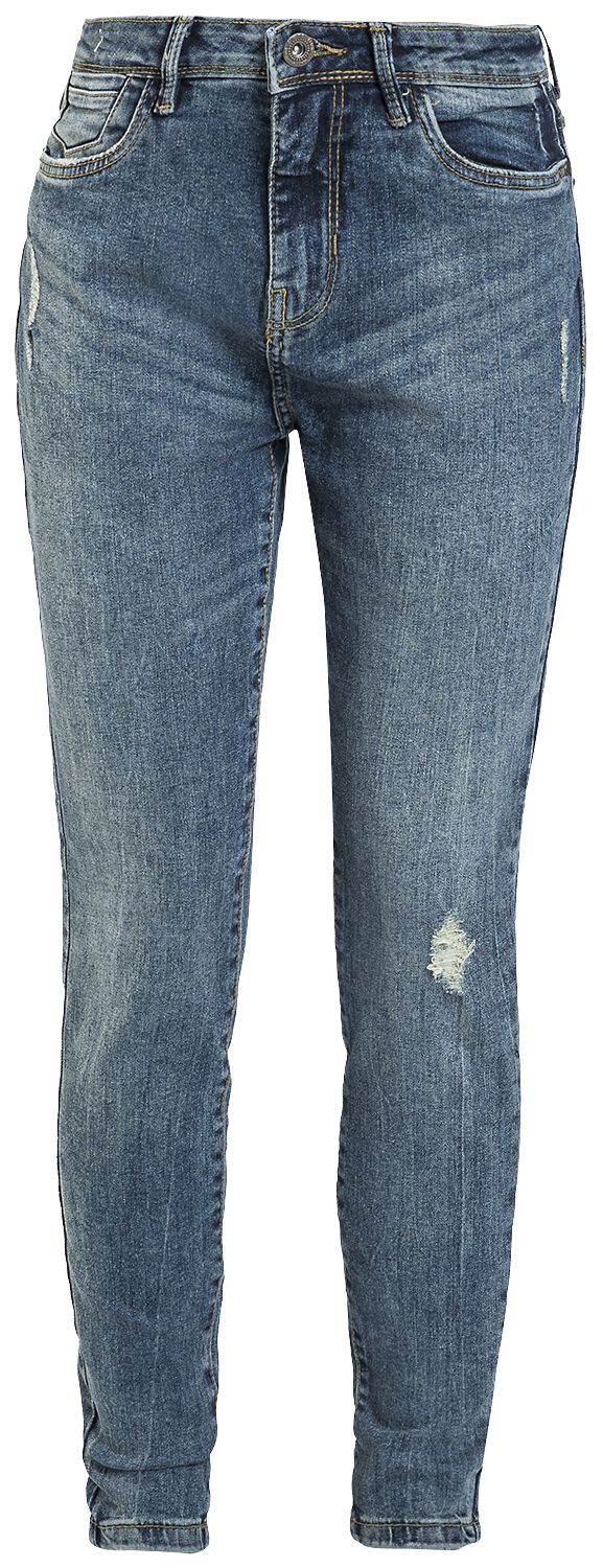 Image of Sublevel Denim Skinny Mid Waist 5-Pocket Basic Style Girl-Jeans blau