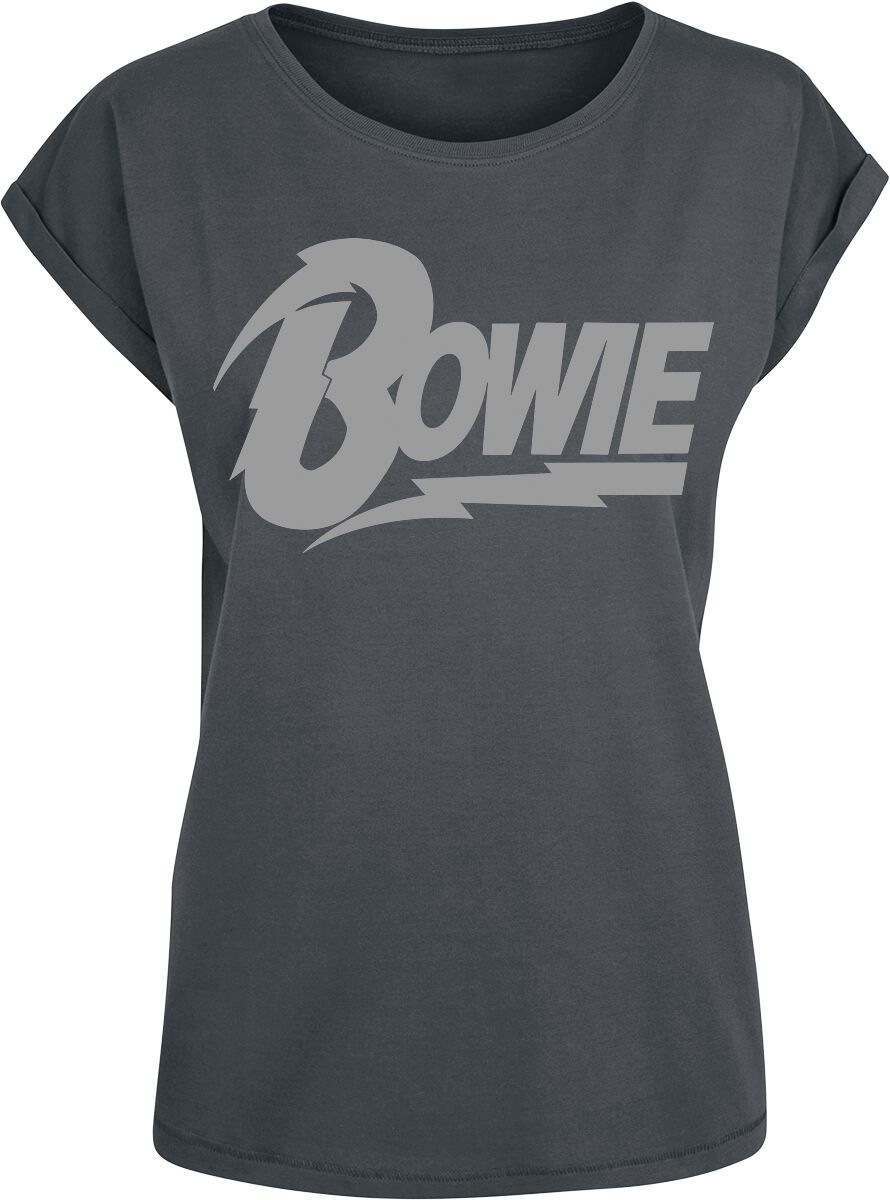Image of David Bowie Logo Girl-Shirt charcoal