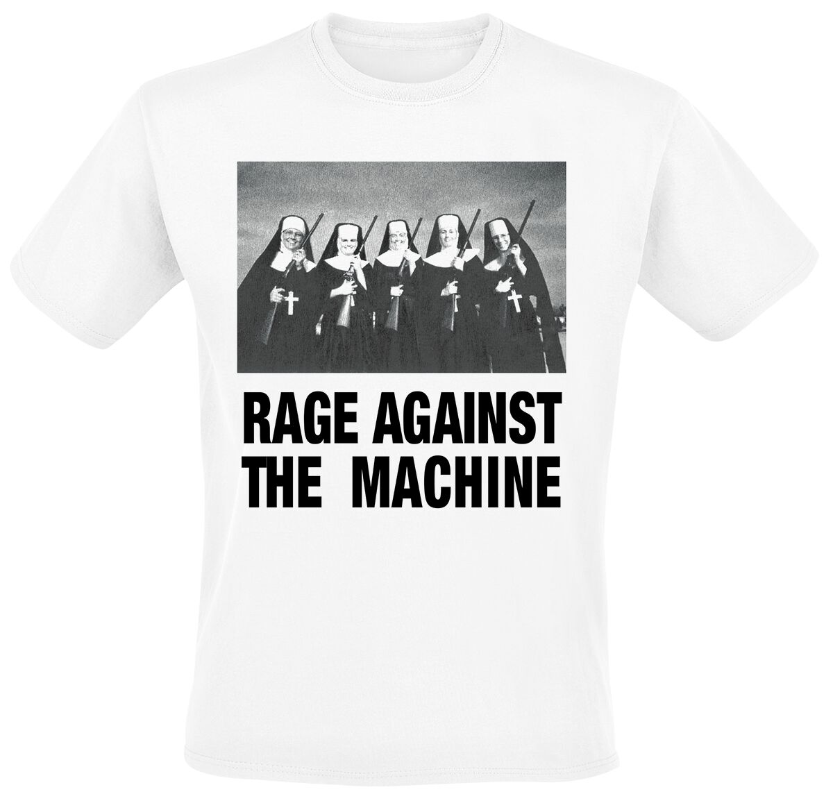 Levně Rage Against The Machine Nuns And Guns Tričko bílá