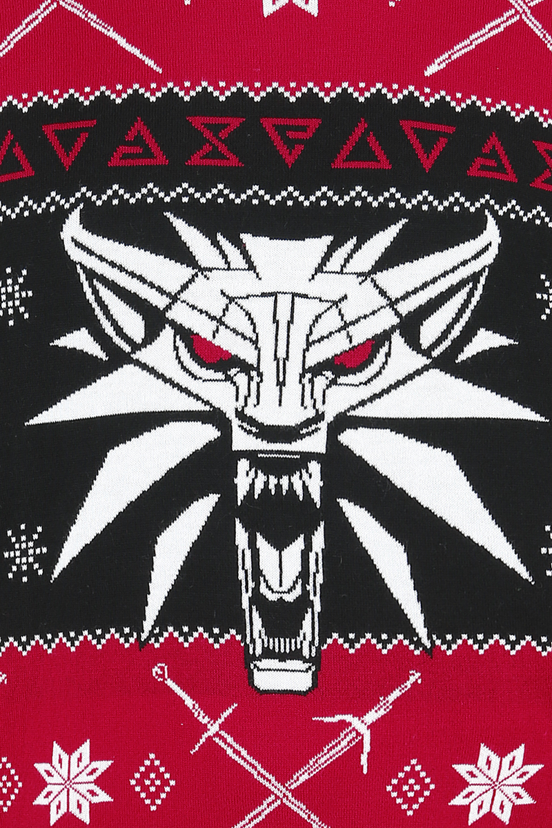 The Witcher Dreaming Of A White Wolf Weihnachtspullover schwarz