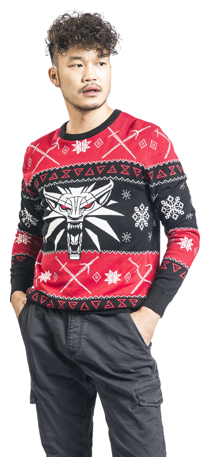 The Witcher Dreaming Of A White Wolf Weihnachtspullover schwarz