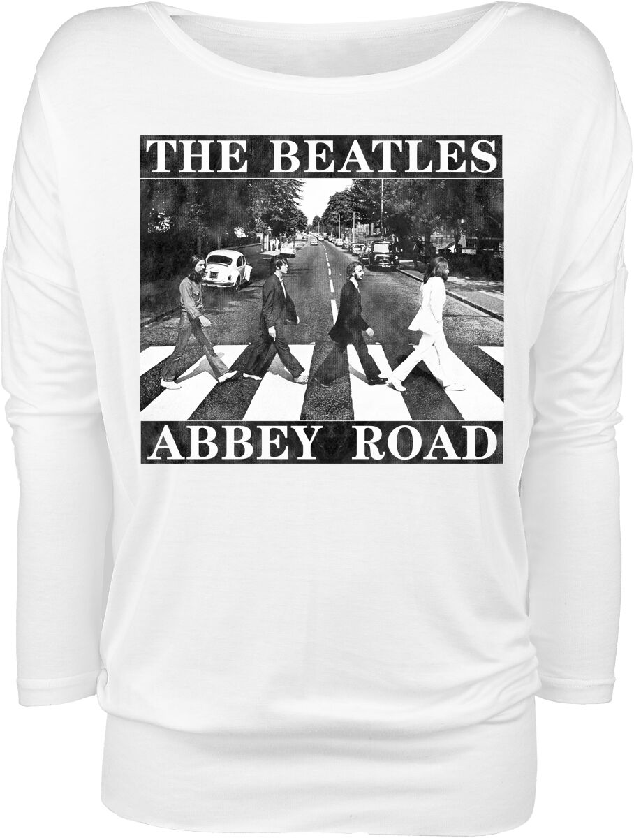 Image of The Beatles Abbey Road Distressed Girl-Longsleeve weiß
