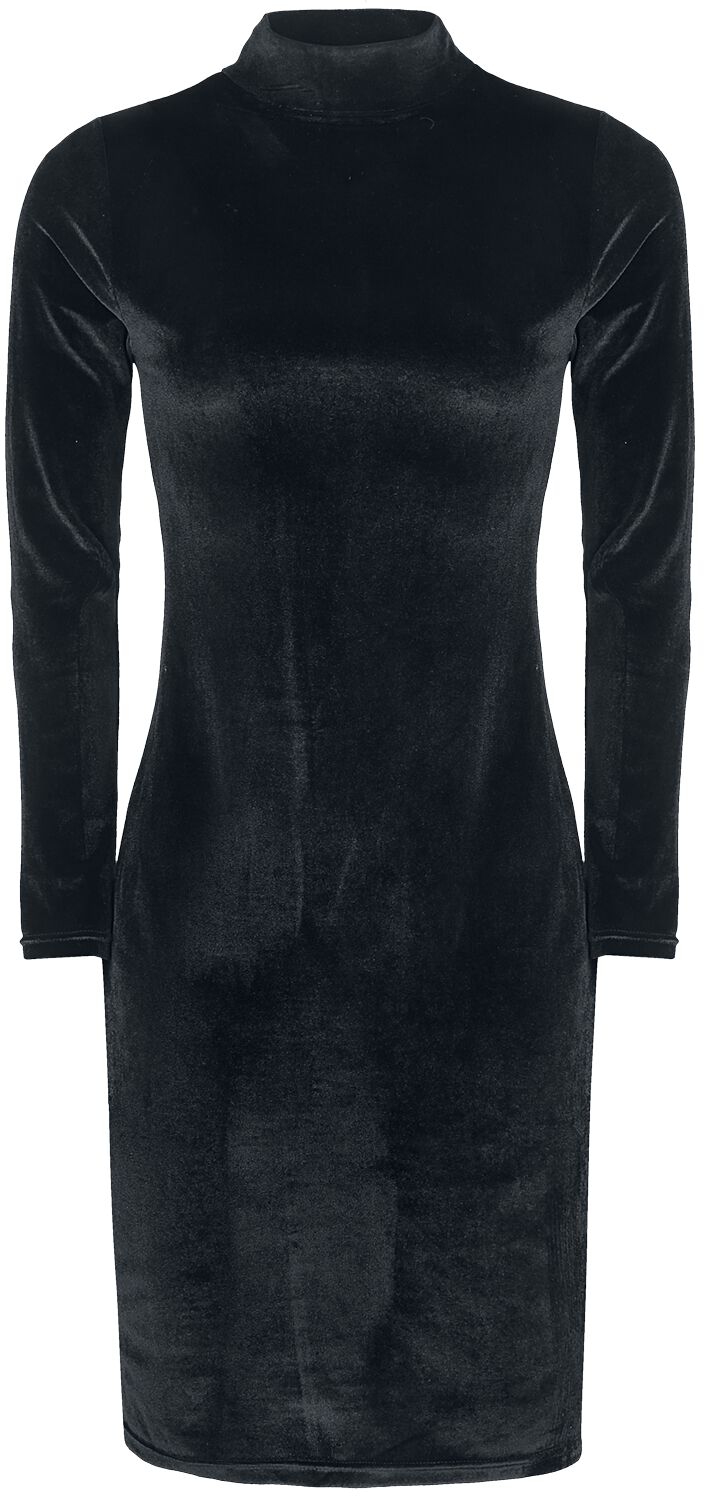 Urban Classics Ladies Velvet Turtle Neck Dress Kurzes Kleid schwarz in L
