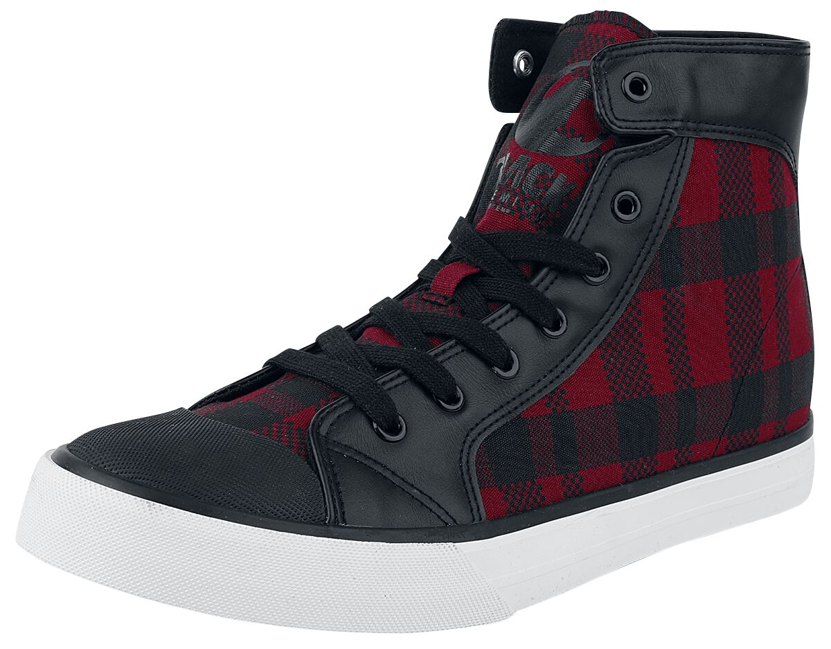 Black Premium by EMP Karierte Sneaker Sneaker high schwarz rot in EU37