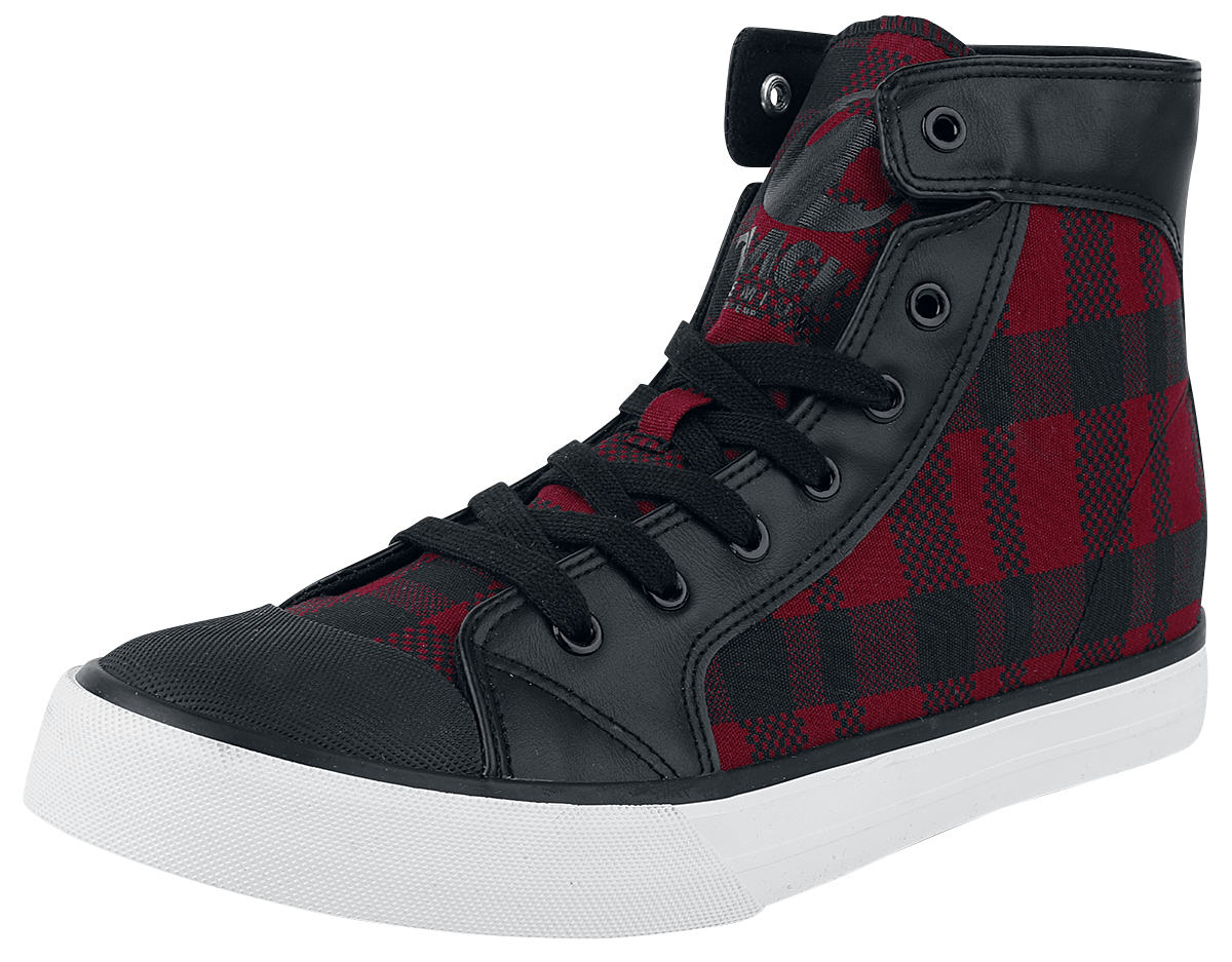Black Premium by EMP - Karrierte Sneaker - Sneaker high - schwarz| rot - EMP Exklusiv!