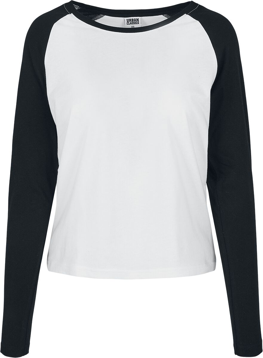 Urban Classics Ladies Contrast Raglan Longsleeve Long-sleeve Shirt white black