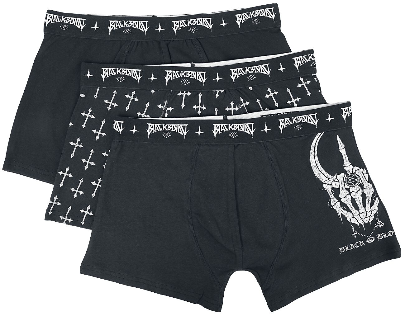 Black Blood by Gothicana Boxer Shorts with Gothic Motifs Boxers black