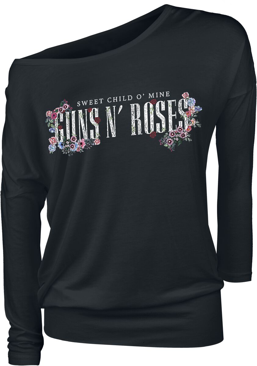 Levně Guns N' Roses Sweet child Flowers Dámské tričko s dlouhými rukávy černá