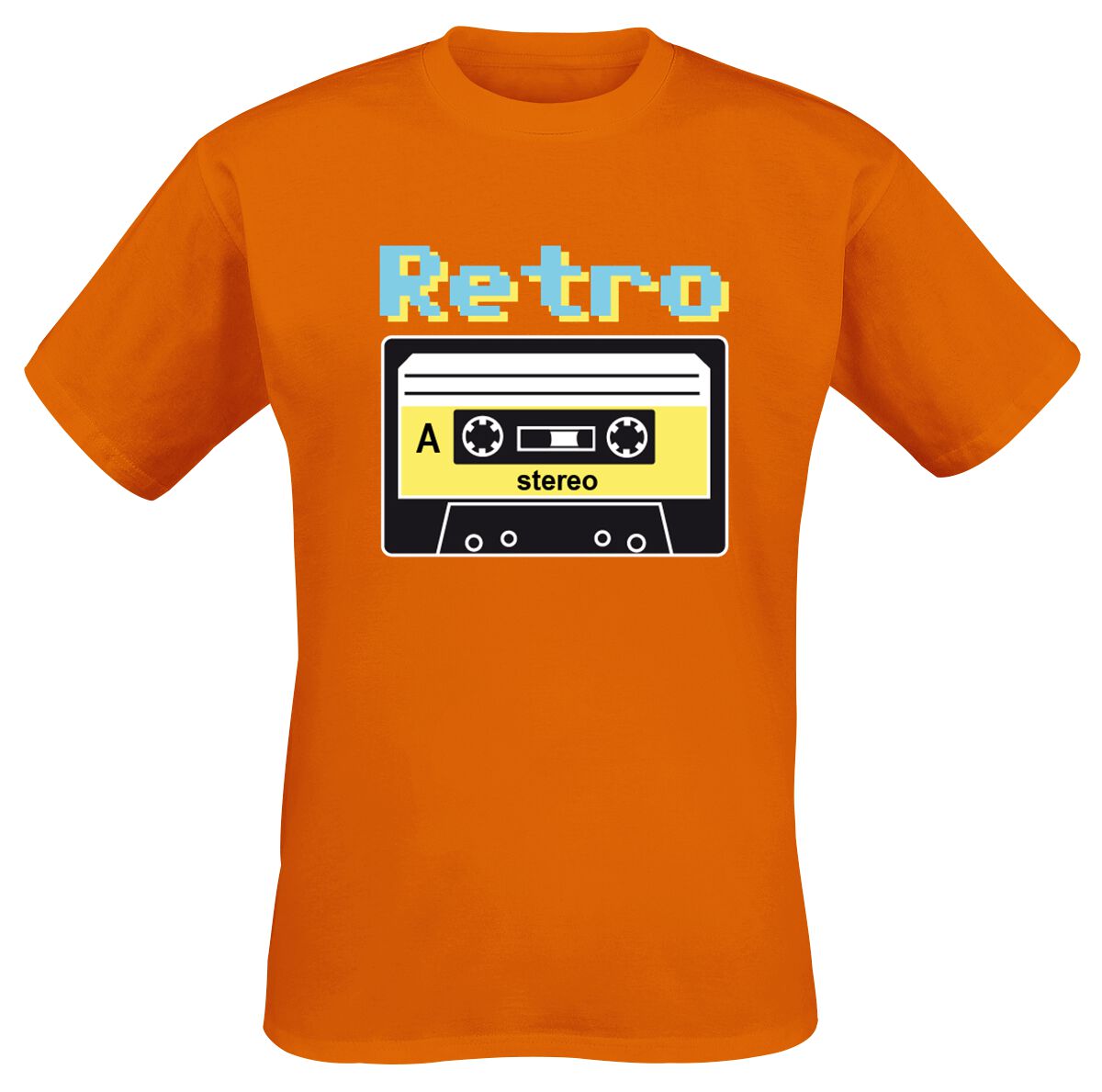 Funshirt T-Shirt - Retro Kassette - M bis 3XL - für Männer - Größe M - orange