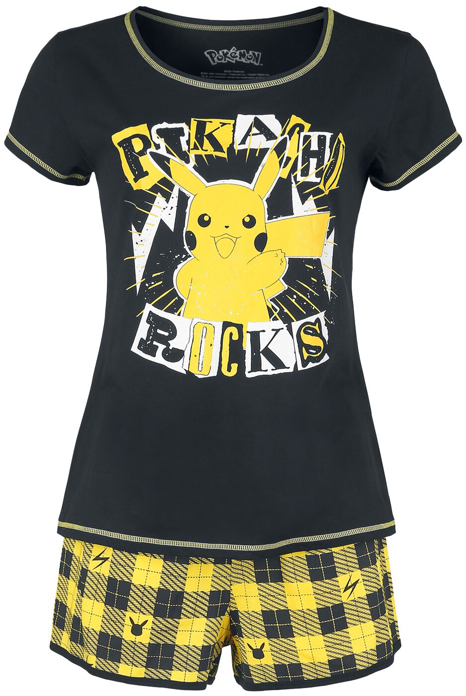 Levně Pokémon Pikachu - Rocks pyžama cerná/žlutá
