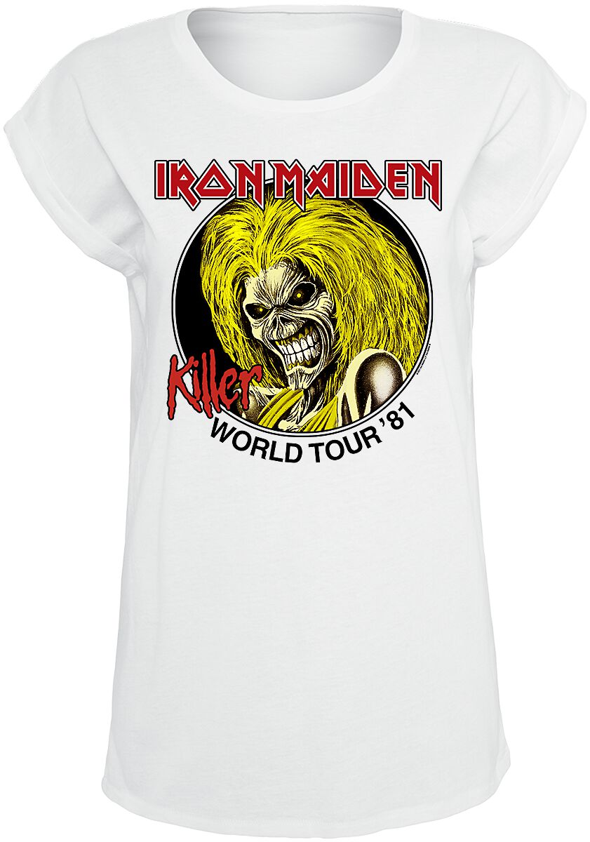 Image of Iron Maiden Killer World Tour Circle Girl-Shirt weiß