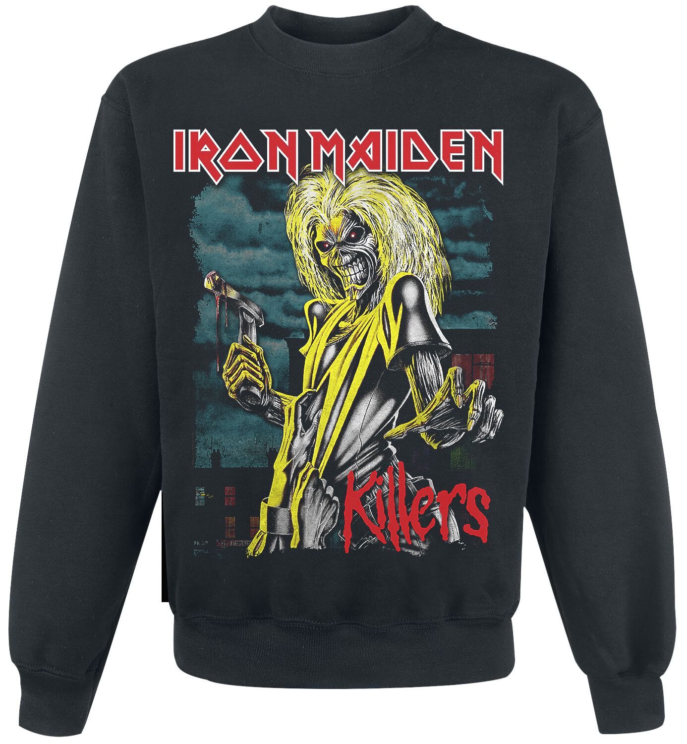 Iron Maiden Sweatshirt - Killers Green Clouds - S bis XXL - für Männer - Größe L - schwarz  - Lizenziertes Merchandise!