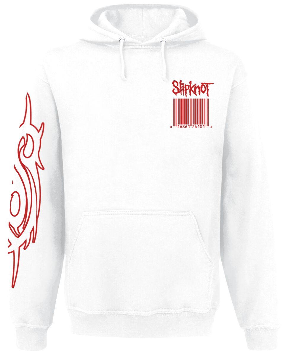Slipknot Kapuzenpullover - Wait & Bleed Barcode - S bis XXL - für Männer - Größe XL - weiß  - Lizenziertes Merchandise!