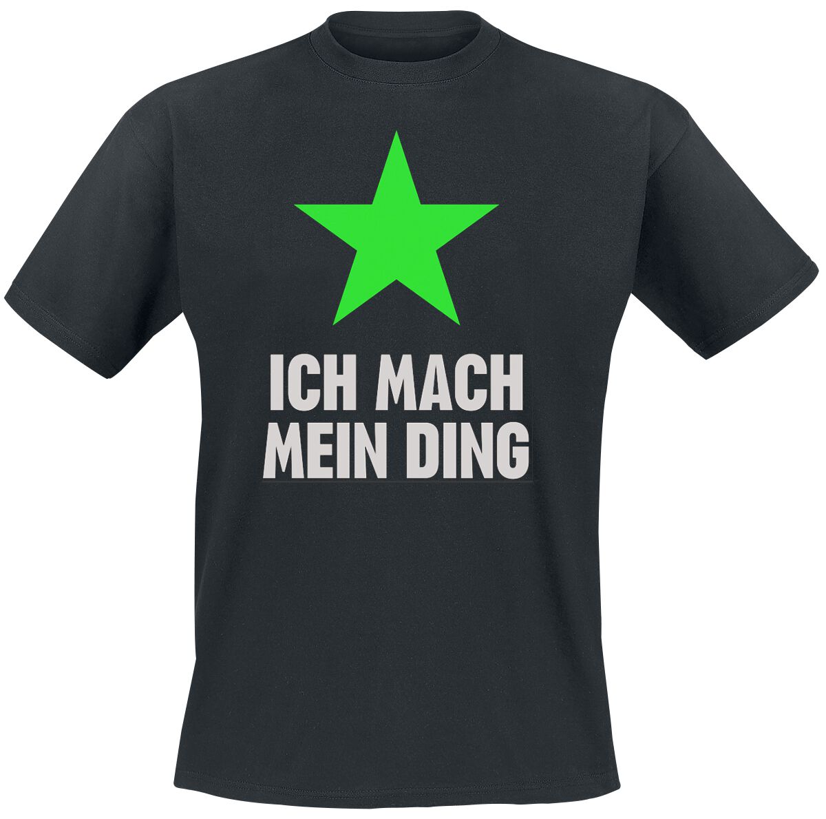 Levně Udo Lindenberg Ich mach mein Ding Shirt „Grüner Stern“ Tričko černá