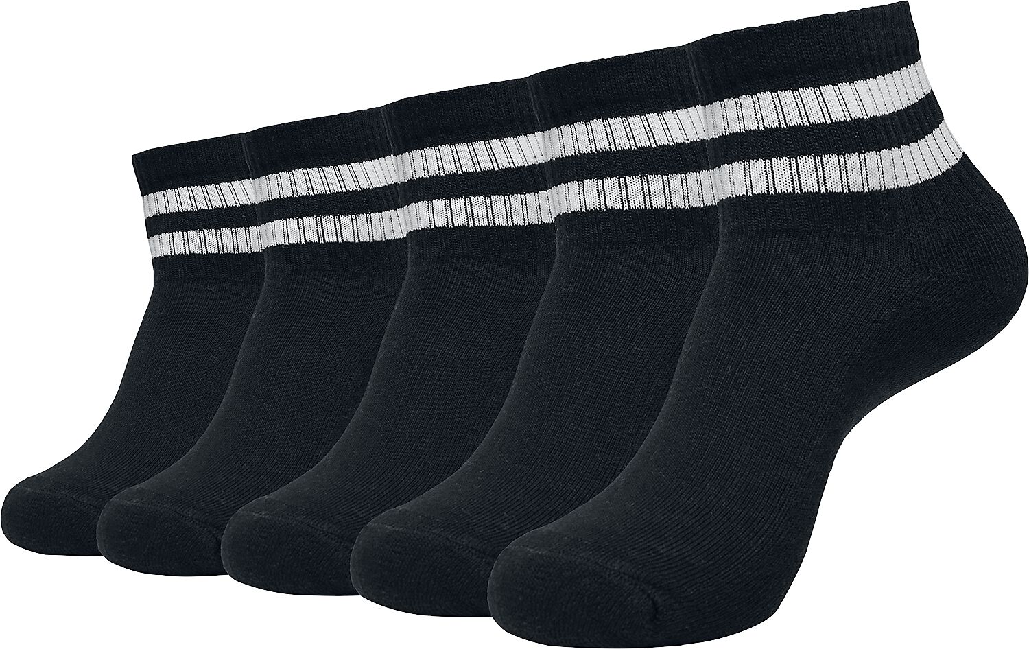 Urban Classics Sporty Half-Cuff Logo Socks 5-Pack Socks black