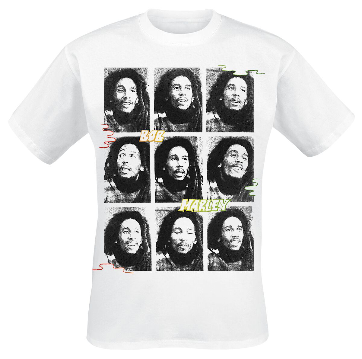Image of Bob Marley Photo Collage T-Shirt weiß