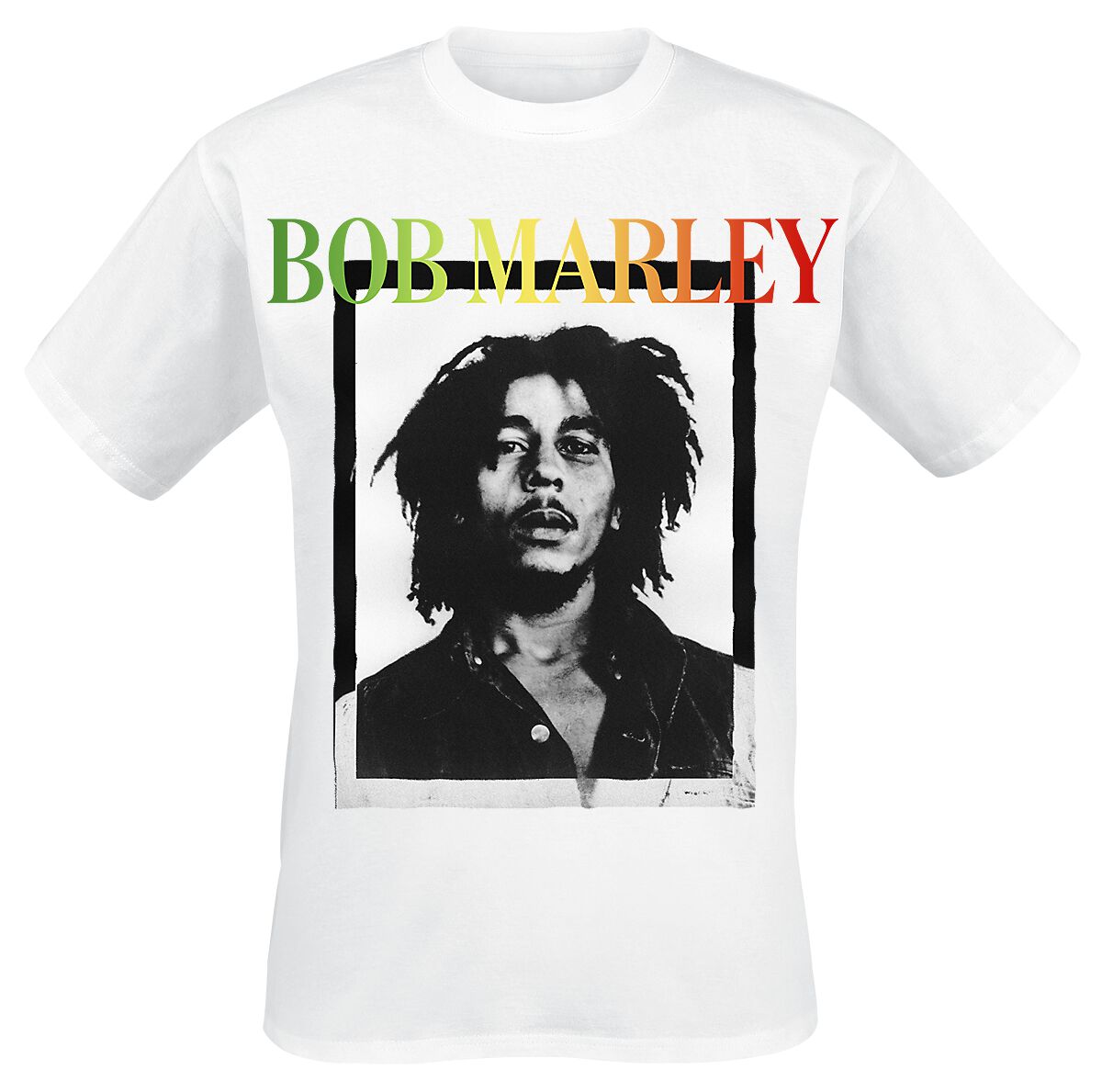 Image of Bob Marley Portrait Vintage T-Shirt weiß