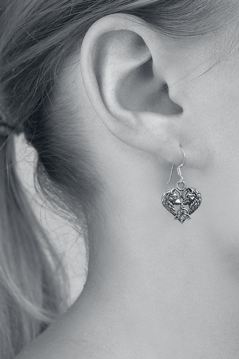 etNox Wolfsköpfe Ohrring silberfarben