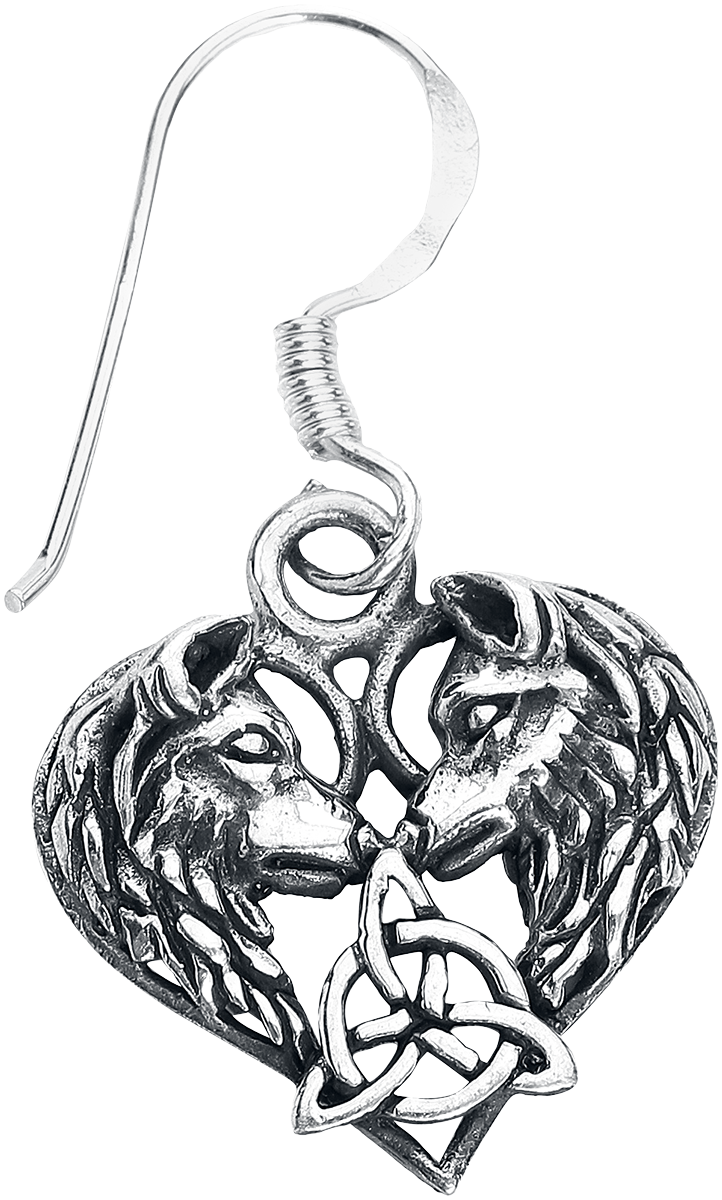 etNox Wolfsköpfe Ohrring silberfarben