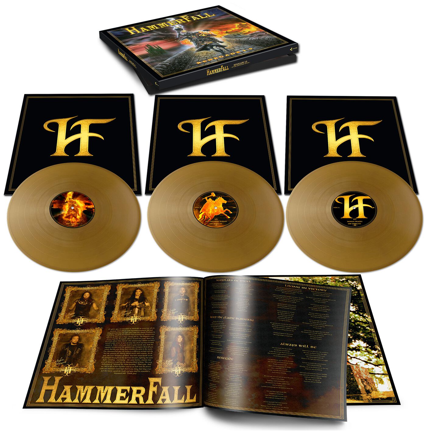 Image of HammerFall Renegade 2.0 3-LP goldfarben