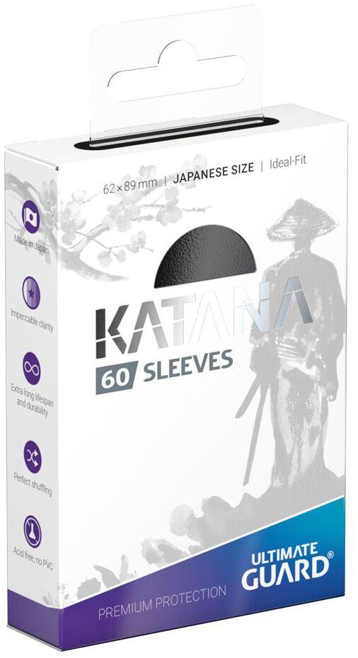 Image of Ultimate Guard Katana Sleeves - Japanische Größe - Schwarz Kartenspiel Standard