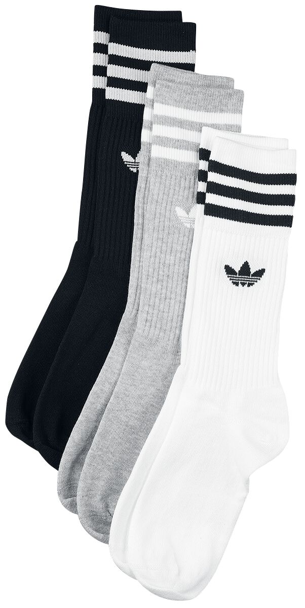Image of Adidas Solid Crew Sock 3 Pack Socken schwarz/grau/weiß