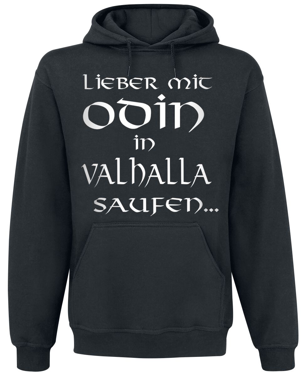 Sprüche Kapuzenpullover - Odin in Valhalla - S bis XXL - für Männer - Größe L - schwarz
