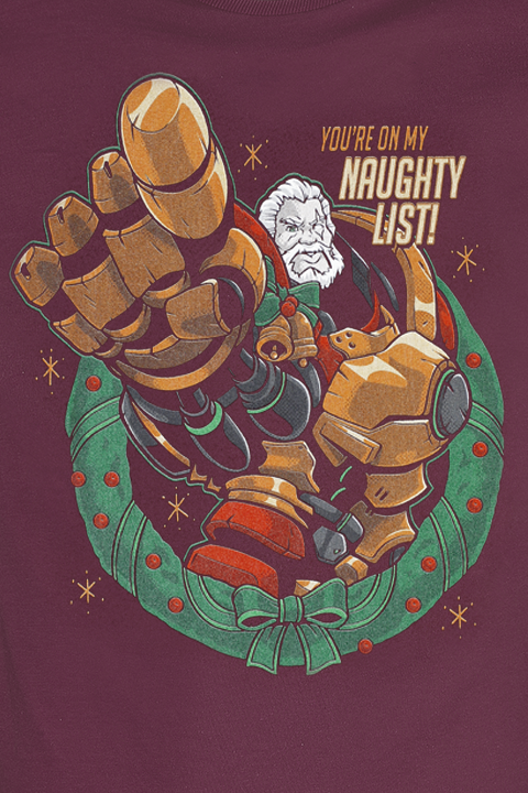Overwatch Naughty List T-Shirt dunkelrot