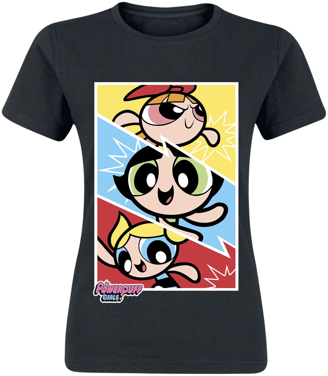 The Powerpuff Girls Comic Strip T-Shirt black