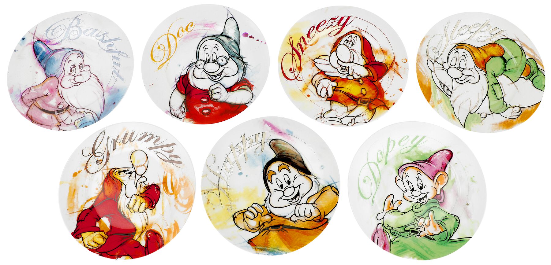Schneewittchen - Disney Teller - 7 Zwerge - Teller-Set - multicolor  - Lizenzierter Fanartikel
