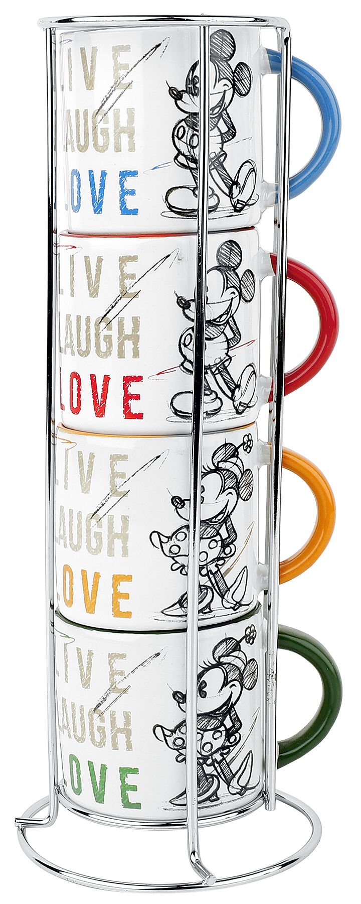 Image of Micky Maus Live Laugh Love - Espresso-Tassen-Set Tassen-Set multicolor