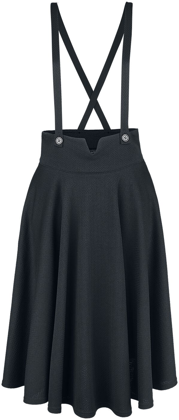 Voodoo Vixen Toyin Black Herringbone Overall Skirt Medium-length skirt black