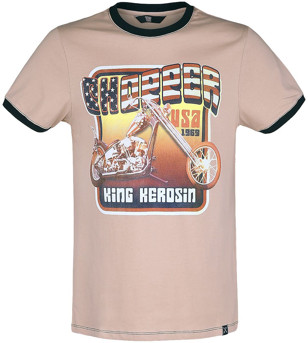 King Kerosin Chopper USA T-Shirt light brown