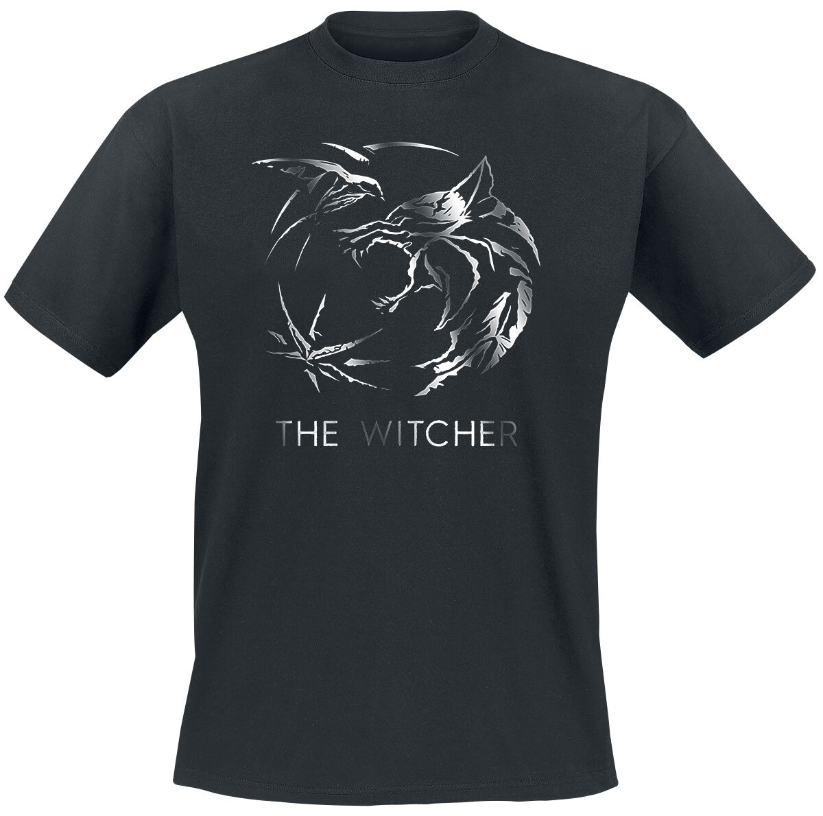 The Witcher T-Shirt - Silver Logo - S bis XXL - für Männer - Größe S - schwarz  - Lizenzierter Fanartikel