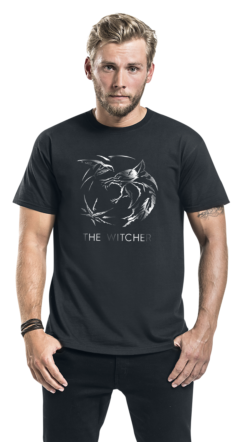 The Witcher Silver Logo T-Shirt schwarz