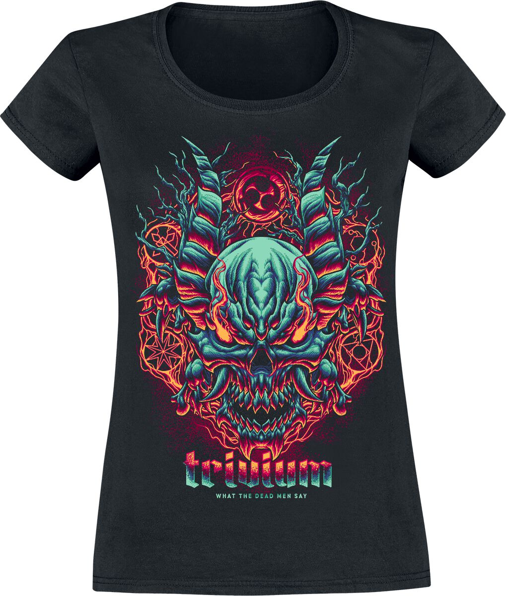 Image of Trivium Flaming Eye Skull Girl-Shirt schwarz