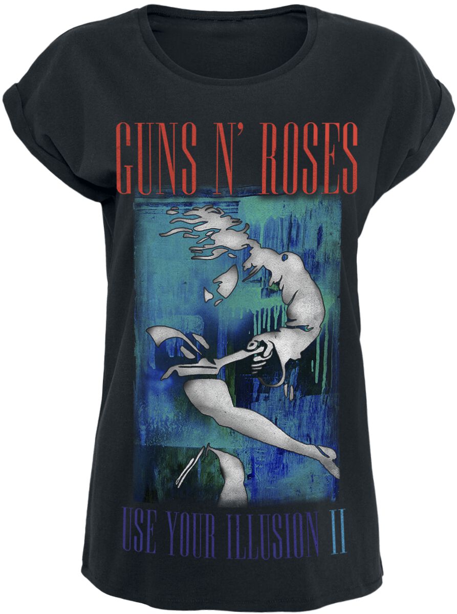 Image of Guns N' Roses Use Your Illusion Watercolored Girl-Shirt schwarz