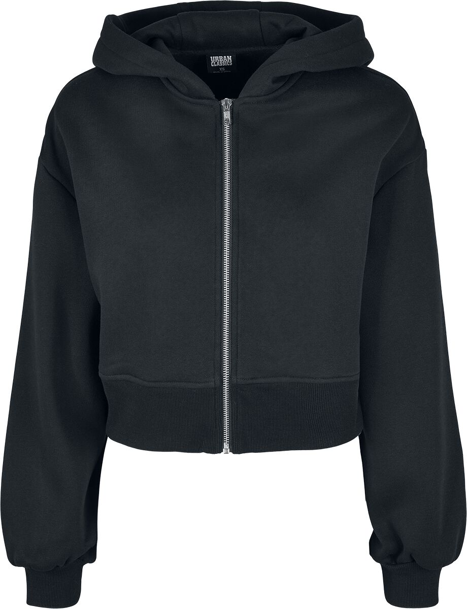 Levně Urban Classics Dámská krátká oversized bunda na zip Dámská mikina s kapucí černá