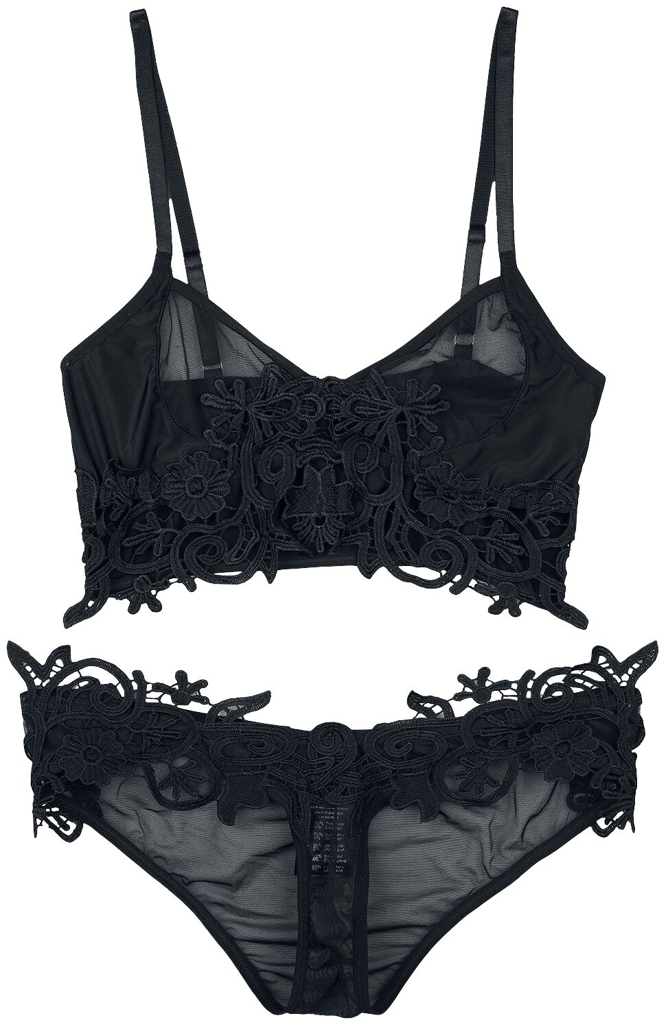 Grey Velvet 2-Part Lace Lingerie Set Underwear black