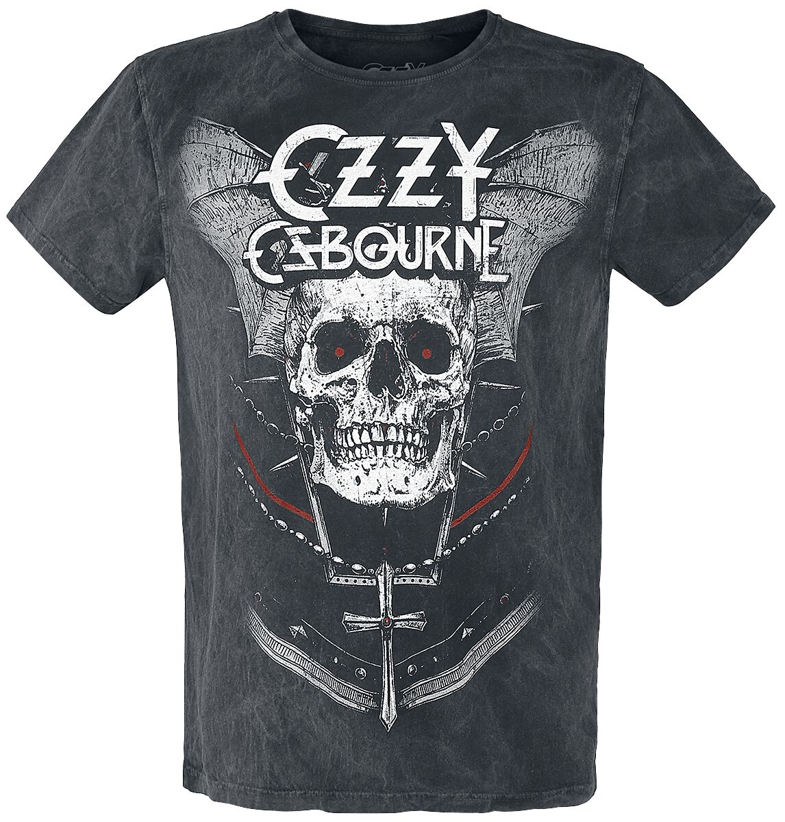 Levně Ozzy Osbourne White Logo Tričko charcoal