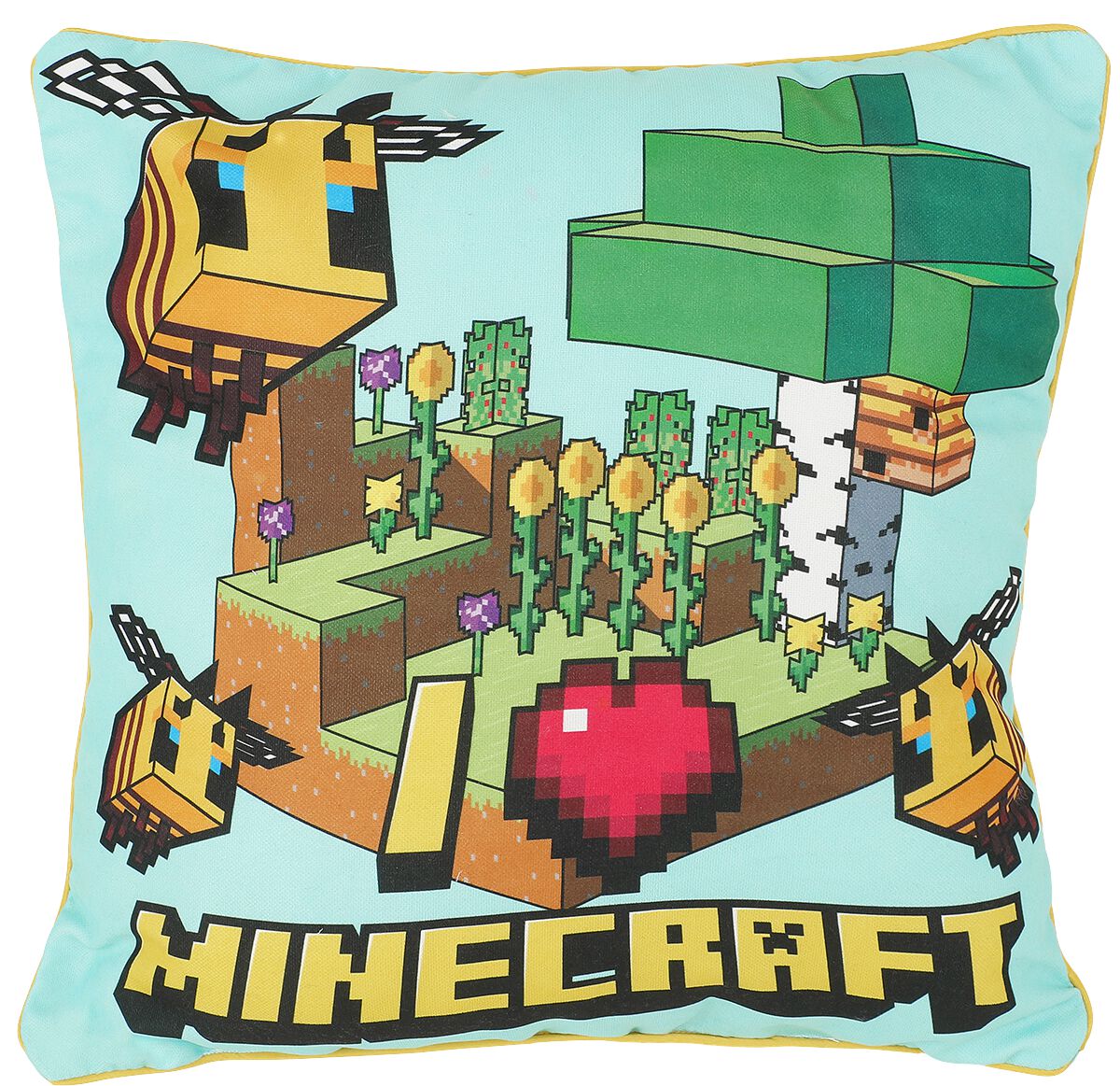 Levně Minecraft Bees dekorace polštár vícebarevný