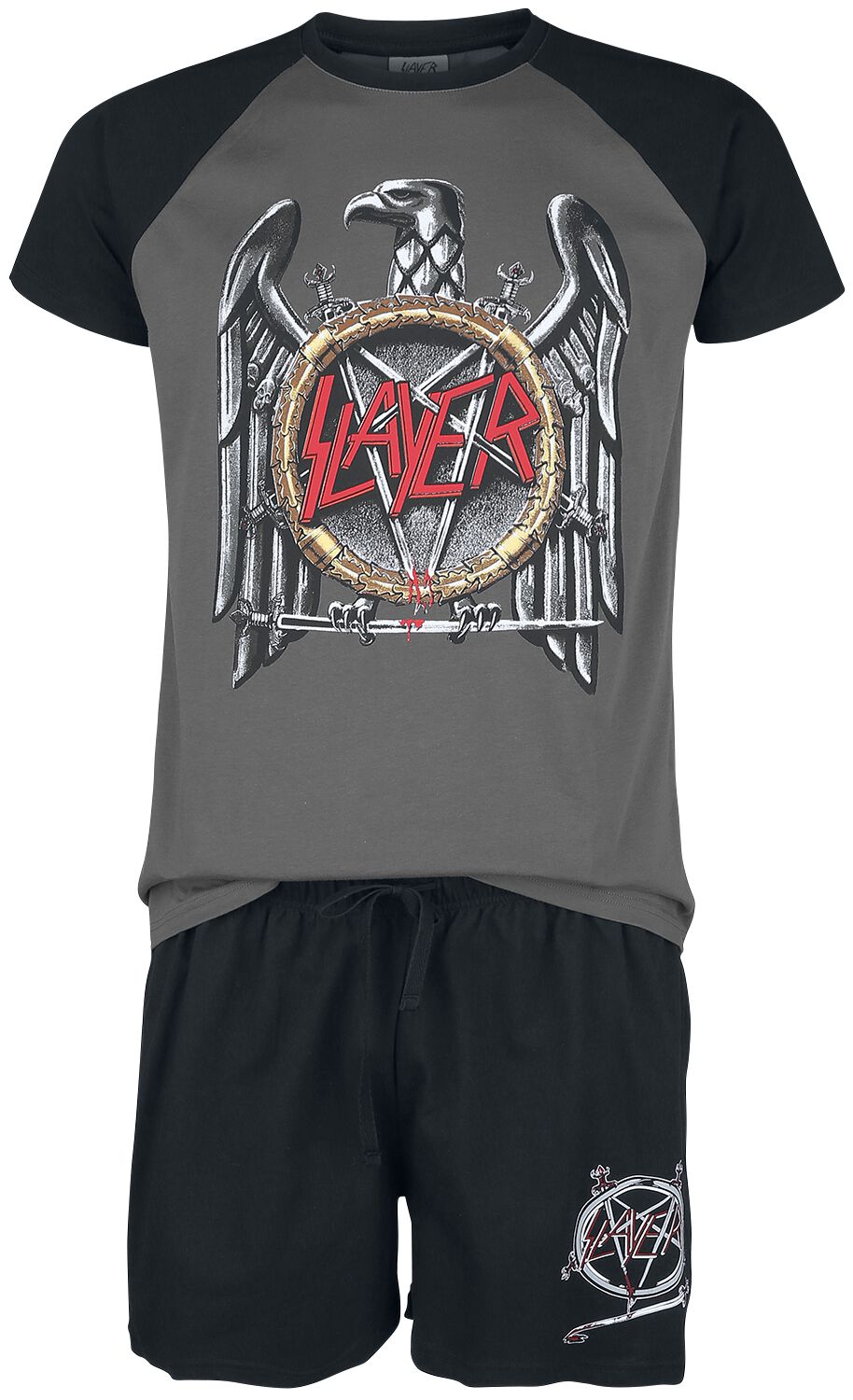 Image of Slayer Logo Pyjama schwarz/grau