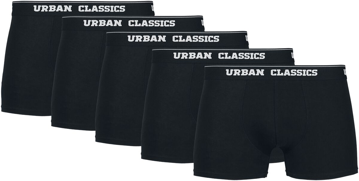 Urban Classics Boxershort - Organic Boxer Shorts 5-Pack - S bis XXL - für Männer - Größe M - schwarz