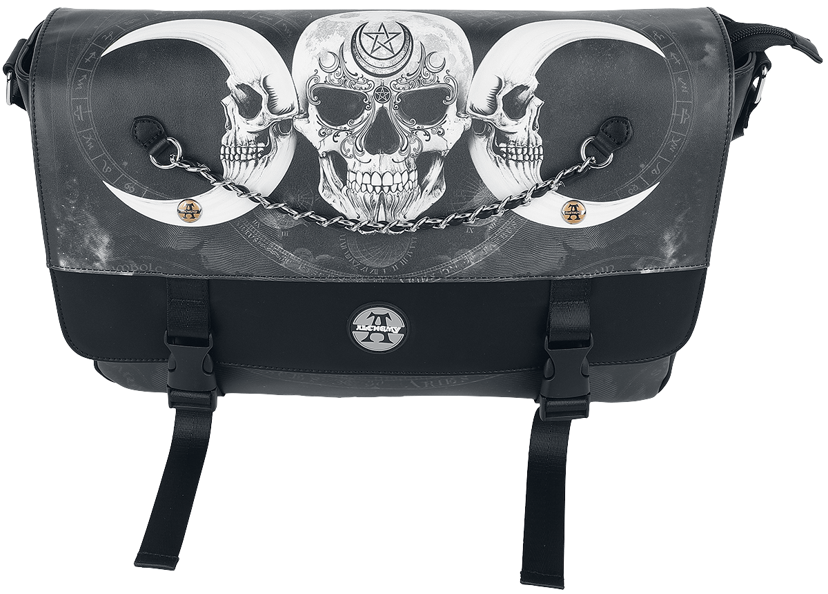 Alchemy England Umhängetasche - Skull and Moon - schwarz