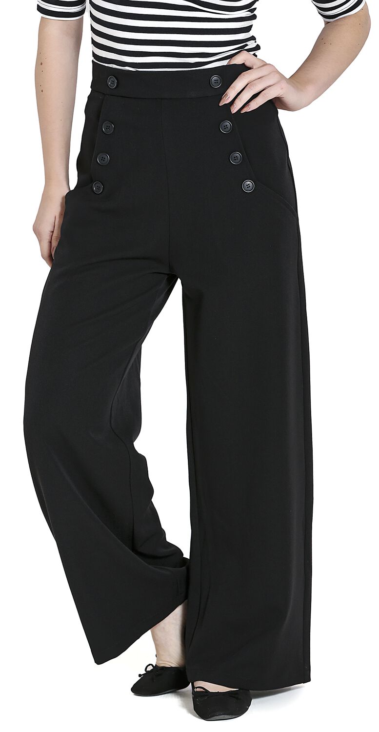 Hell Bunny Rockabilly Stoffhose Carlie Swing Trousers XS bis 4XL für Damen Größe M schwarz  - Onlineshop EMP